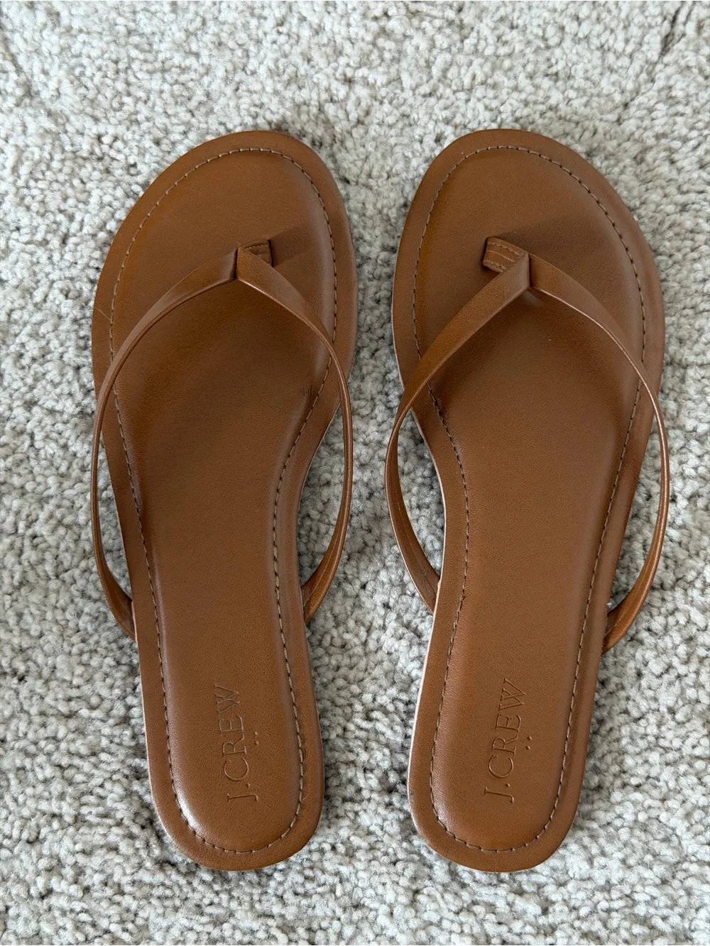 J. Crew Brown Leather Thong Sandals